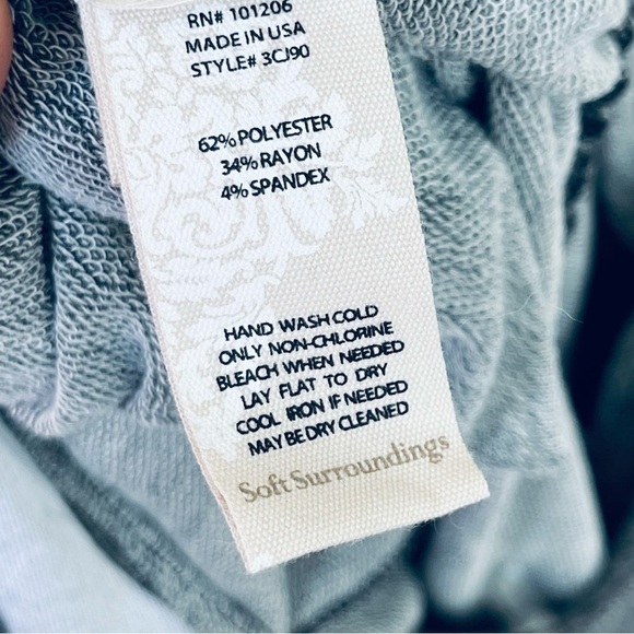 SOFT SURROUNDINGS Hideaway Jumpsuit Terry Cloth XL Lagenlook Straight Wide Leg - Picture 6 of 15